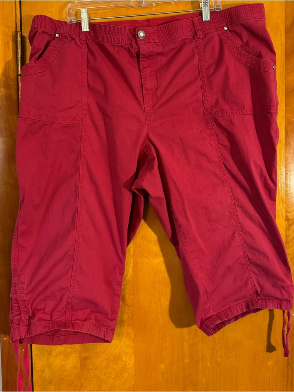 Catherines Deep Red Cargo Capris